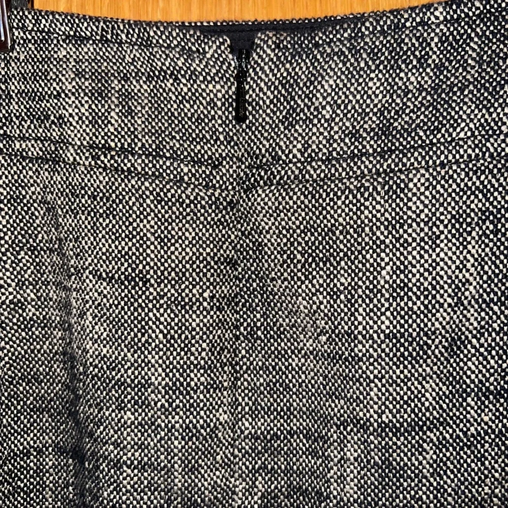 Etcetera Pencil‎ Skirt Womens 2 Black White Tweed Cotton Linen Excellent Slit
